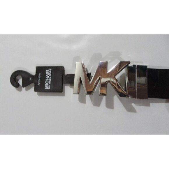 Michael Kors Womens Reversible Belt Black Signature Logo / Brown NWT Medium - Picture 4 of 9